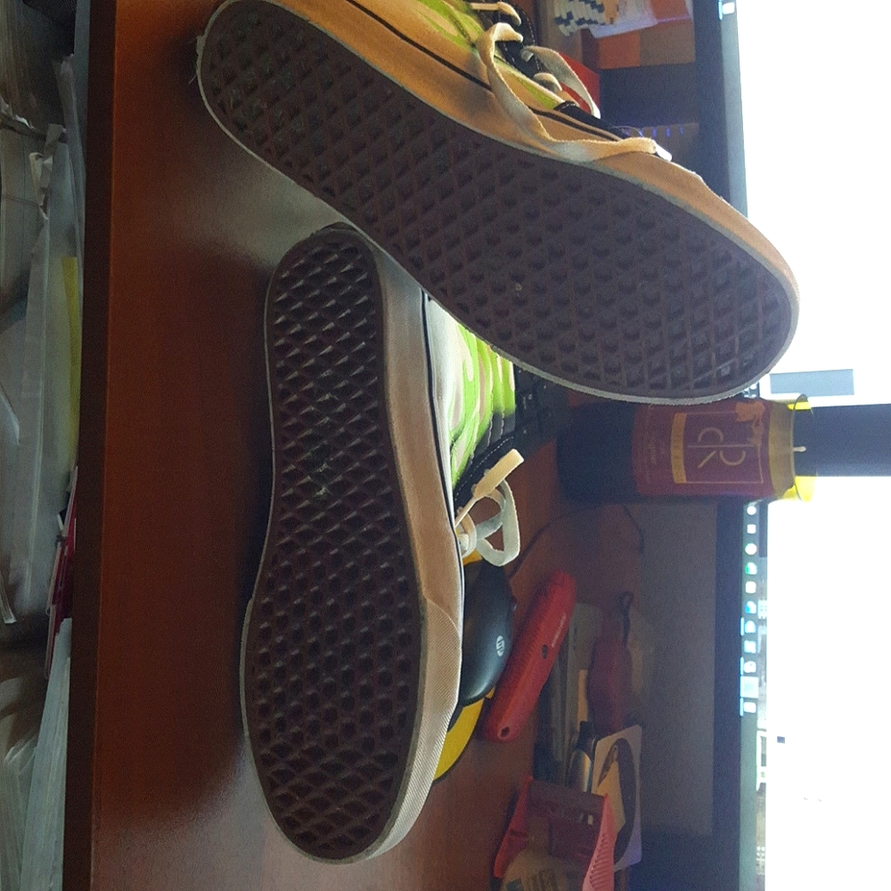 Dayglow Flame Vans High Tops